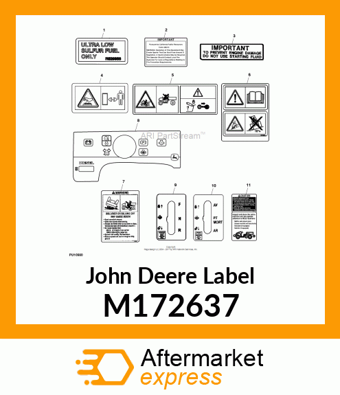 LABEL, MONITOR LIGHT A1 M172637