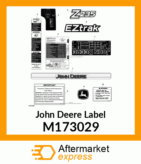 LABEL, OPERATOR INSTRUCTION Z2/Z3 E M173029