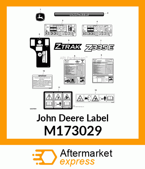 LABEL, OPERATOR INSTRUCTION Z2/Z3 E M173029