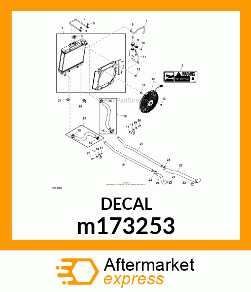 LABEL, WARNING (HOT SURFACES) m173253