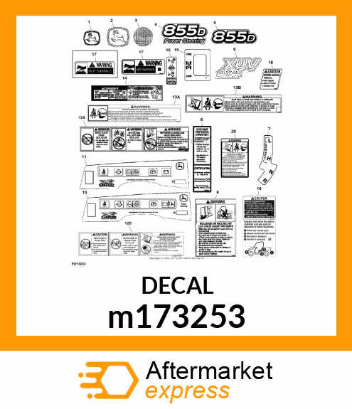 LABEL, WARNING (HOT SURFACES) m173253