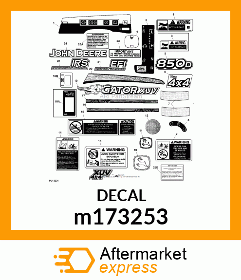 LABEL, WARNING (HOT SURFACES) m173253