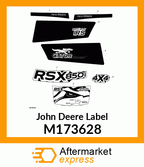 LABEL, LABEL,MODEL RSX850I HOOD_RS M173628