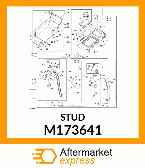 STUD, STUD, PNEUMATIC CYLINDER MOUN M173641