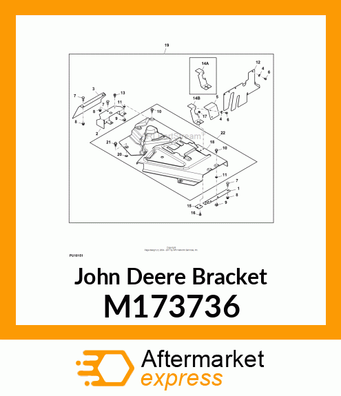 BRACKET, X700 DECK PTO SHIELD M173736