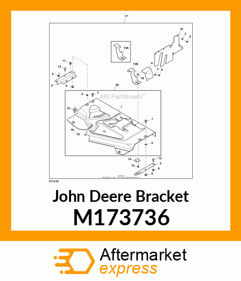 BRACKET, X700 DECK PTO SHIELD M173736