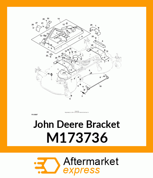 BRACKET, X700 DECK PTO SHIELD M173736