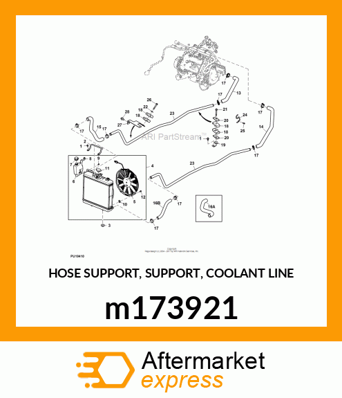 HOSE SUPPORT, SUPPORT, COOLANT LINE m173921