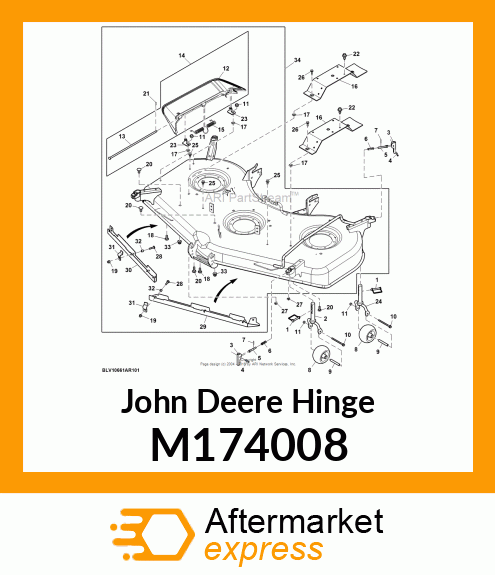 HINGE, HINGE, 60 CHUTE (EXP) M174008