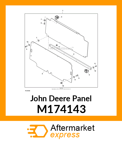 PANEL, REAR PANEL LOWER JD HDUV M174143