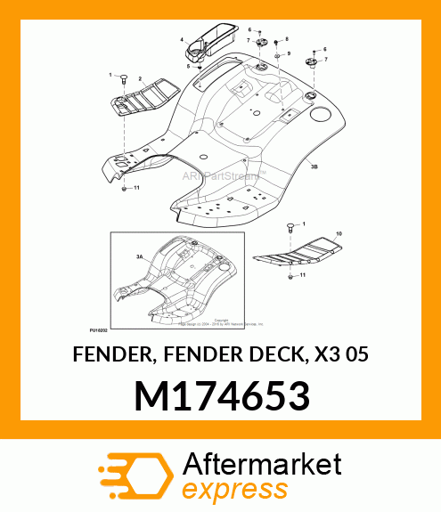 FENDER, FENDER DECK, X3 05 M174653