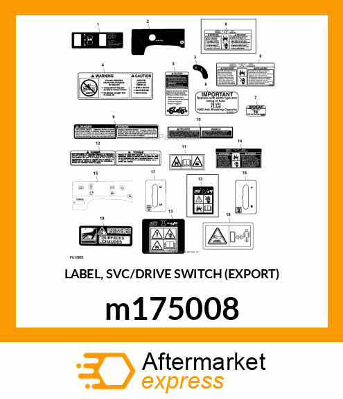 LABEL, SVC/DRIVE SWITCH (EXPORT) m175008