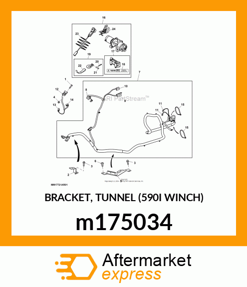 BRACKET, TUNNEL (590I WINCH) m175034