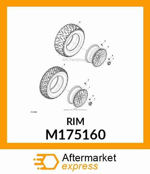 WHEEL, ALLOY 14X6 4BOLT (YELLOW) M175160