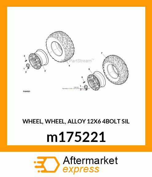 WHEEL, WHEEL, ALLOY 12X6 4BOLT SIL m175221