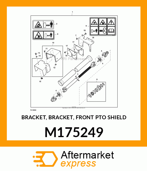 BRACKET, BRACKET, FRONT PTO SHIELD M175249