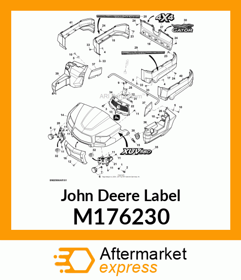 LABEL, MODEL XUV560 HOOD M176230