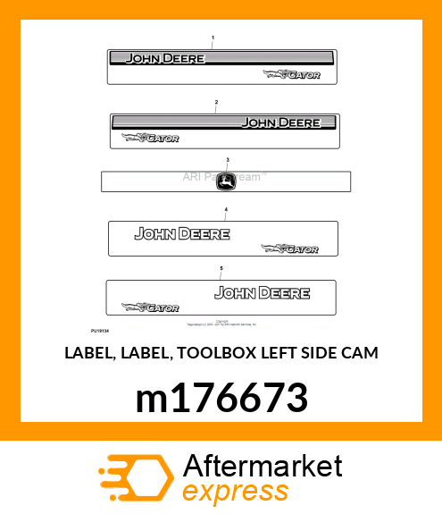 LABEL, LABEL, TOOLBOX LEFT SIDE CAM m176673