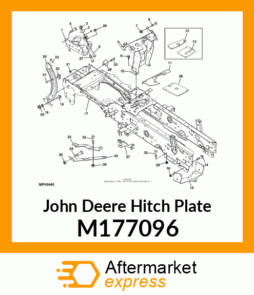 HITCH PLATE, REAR, X700 M177096