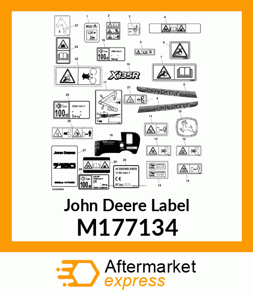 LABEL, CE 44" SNOWBLOWER, 100SERIES M177134