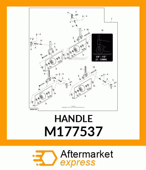 HANDLE, PULL, GAUGE WHEEL M177537