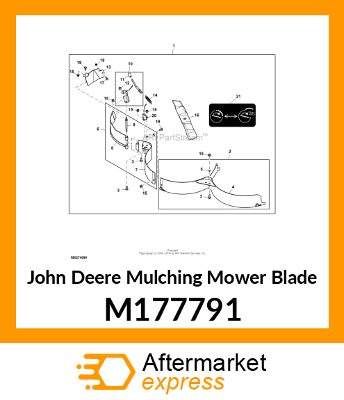 MOWER BLADE, BLADE, MULCH MOWER 54" M177791