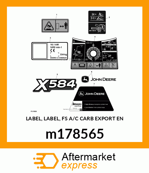 LABEL, LABEL, FS A/C CARB EXPORT EN m178565