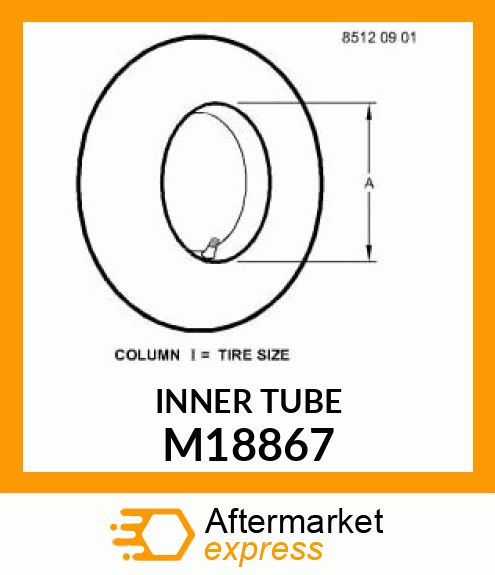 TUBE, 4 X 18 W/RUBBER STEM TR 15 CW M18867