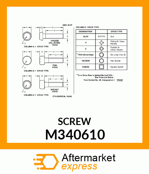 SCREW M340610