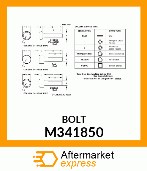 BOLT, SOCKET M341850