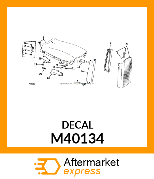 LABEL, RH HOOD TRIMSTRIP M40134