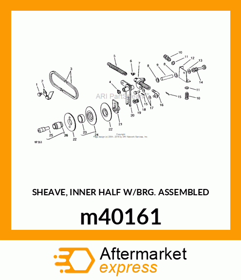 SHEAVE, INNER HALF W/BRG. ASSEMBLED m40161