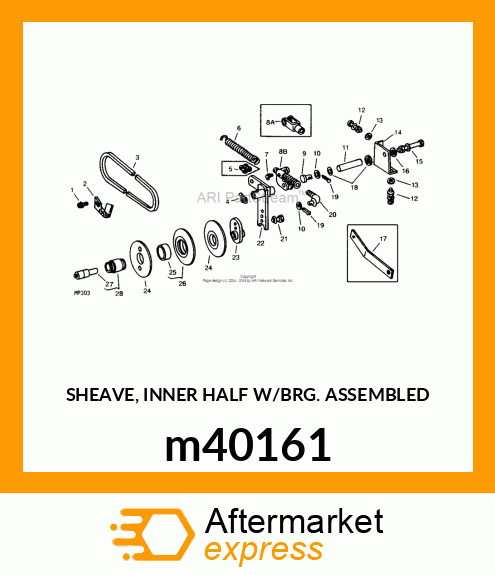 SHEAVE, INNER HALF W/BRG. ASSEMBLED m40161