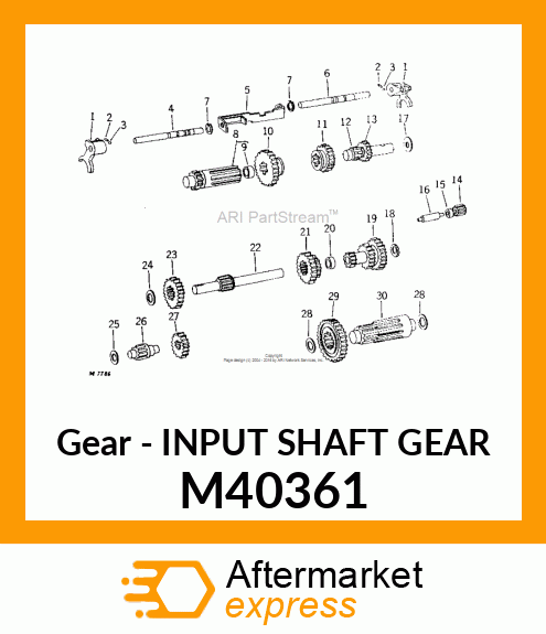 Gear - INPUT SHAFT GEAR M40361