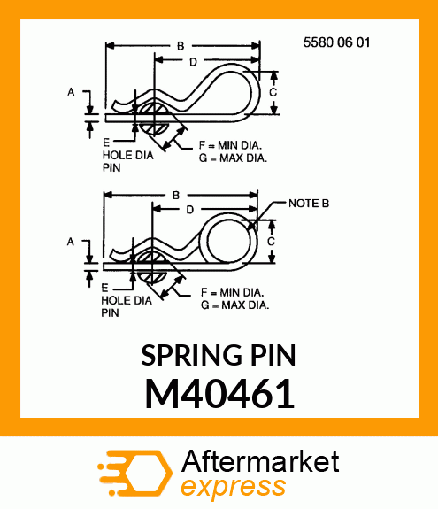 SPRING LOCKING PIN, PIN, SPRING LOC M40461