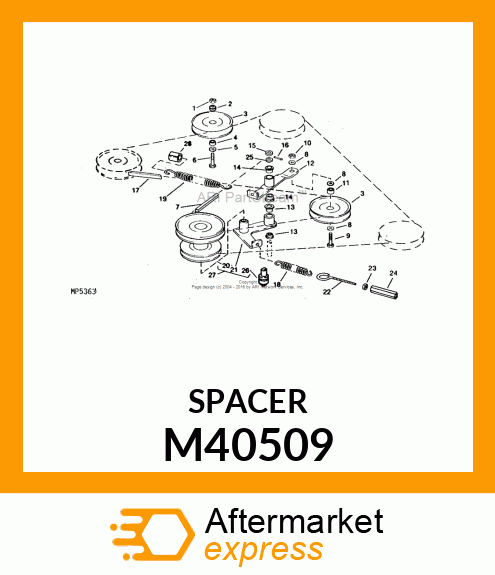 SPACER, SPACER, IDLER M40509