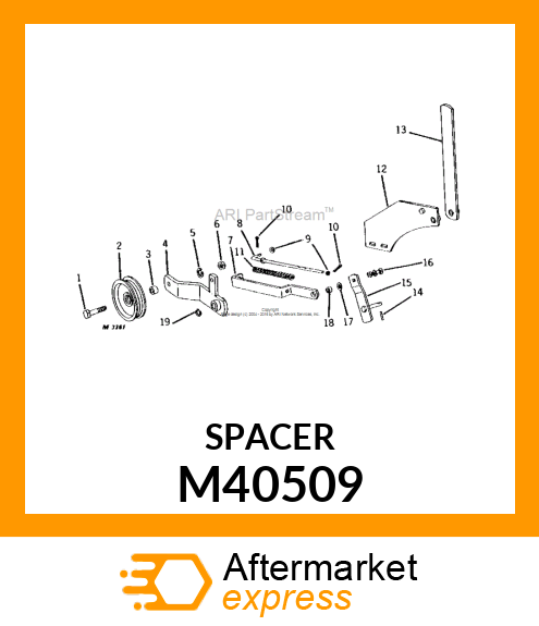 SPACER, SPACER, IDLER M40509