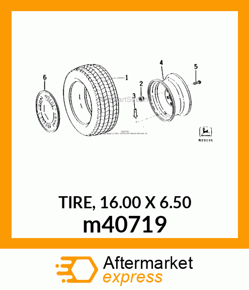 TIRE, 16.00 X 6.50 m40719