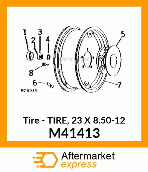 Tire - TIRE, 23 X 8.50-12 M41413