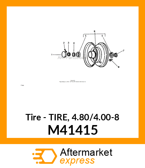 Tire - TIRE, 4.80/4.00-8 M41415