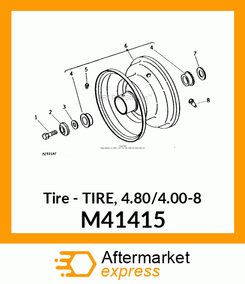 Tire - TIRE, 4.80/4.00-8 M41415