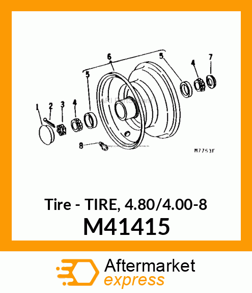 Tire - TIRE, 4.80/4.00-8 M41415