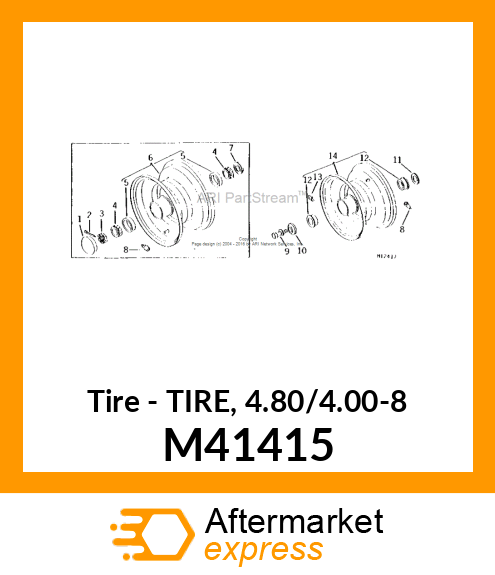 Tire - TIRE, 4.80/4.00-8 M41415