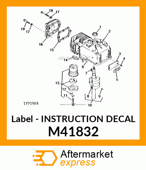 Label - INSTRUCTION DECAL M41832