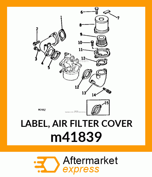 LABEL, AIR FILTER COVER m41839