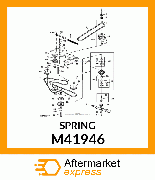 SPRING, IDLER W/SWIVEL HOOKS M41946