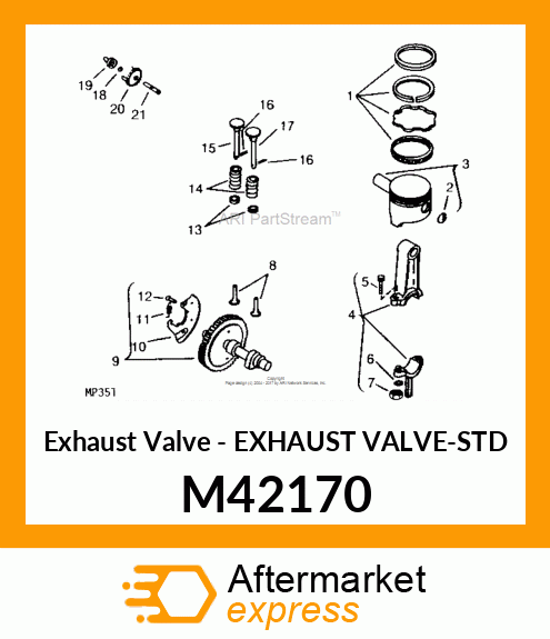 Exhaust Valve - EXHAUST VALVE-STD M42170