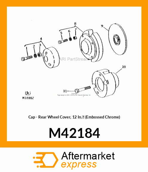 Cap - Rear Wheel Cover, 12 In.¬ (Embossed Chrome) M42184