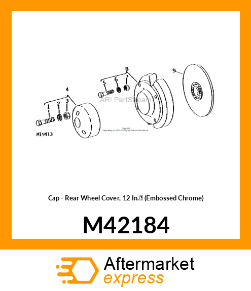 Cap - Rear Wheel Cover, 12 In.¬ (Embossed Chrome) M42184