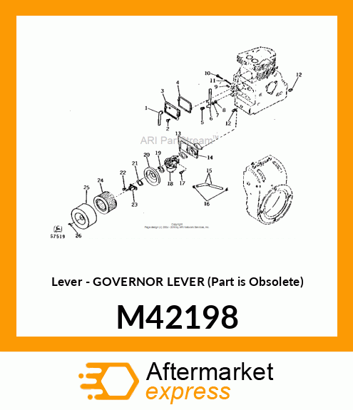 Lever - GOVERNOR LEVER (Part is Obsolete) M42198